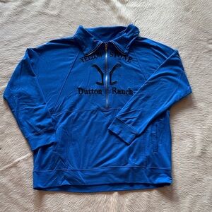 Blue Half-Zip Pullover Yellowstone Dutton Ranch